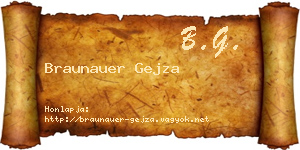 Braunauer Gejza névjegykártya